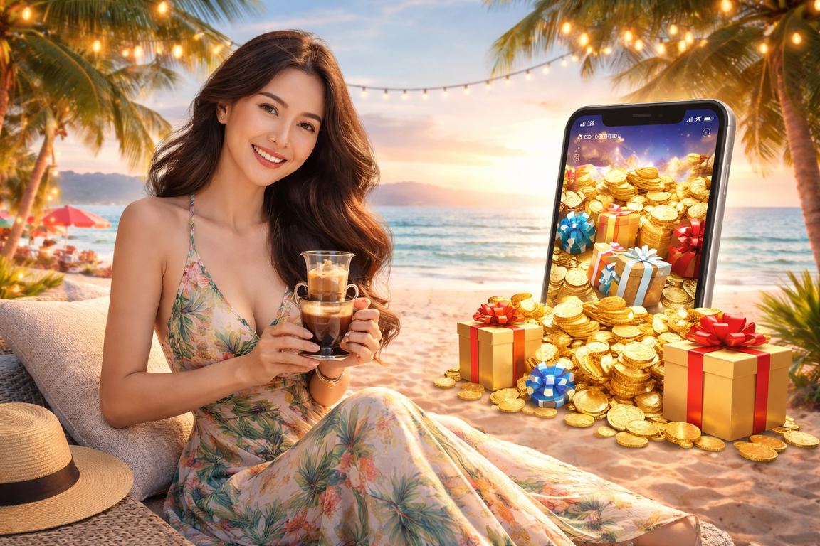 Người chơi trải nghiệm casino trực tuyến trên điện thoại tại Vũng Tàu bên ly cà phê